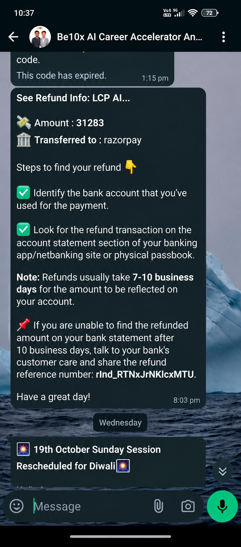 Wish to inform you all that Be10x has accepted their tactics of using recordings of mentor sessions in live classes and after so many followups and escalation on LinkedIn, they have refunded the full amount.